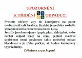 Upozornění k třídění odpadu!!!